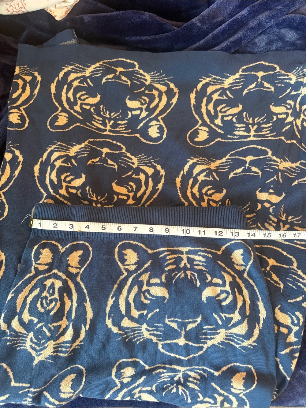 Navy and Cream Tiger Jacquard Maxi Skirt - Picture 5 of 5